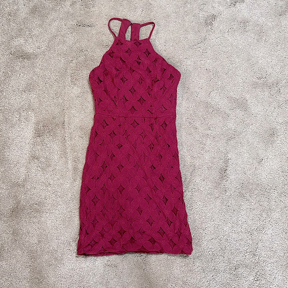 Charlotte Russe Halter Maroon Cutout Dress